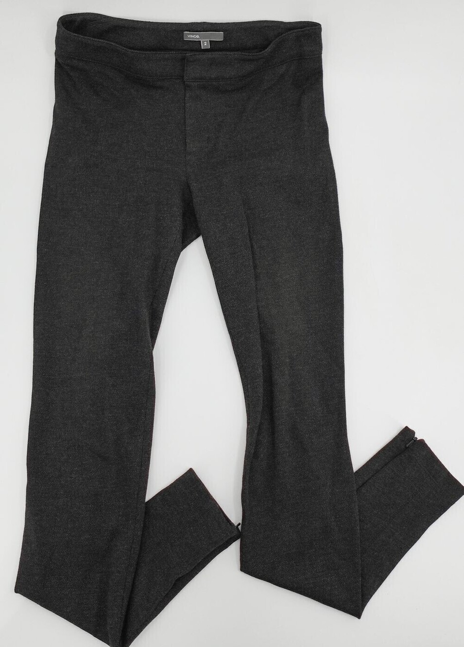 Vince Pants Womens 2 Gray Slim Stretch Ankle Zip Legging Casual Business